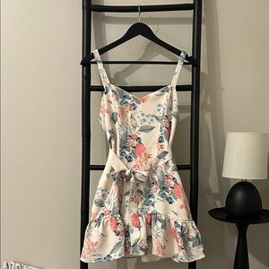 PARKER Floral Print Dress with Bow Tie